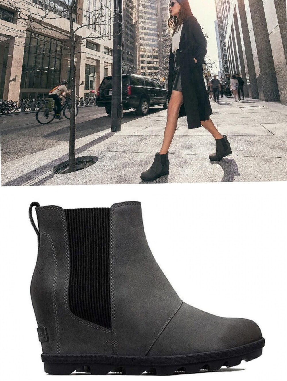 Sorel Women's Joan Of Arctic Wedge II Chelsea Leather Waterproof Ankle Boots 6